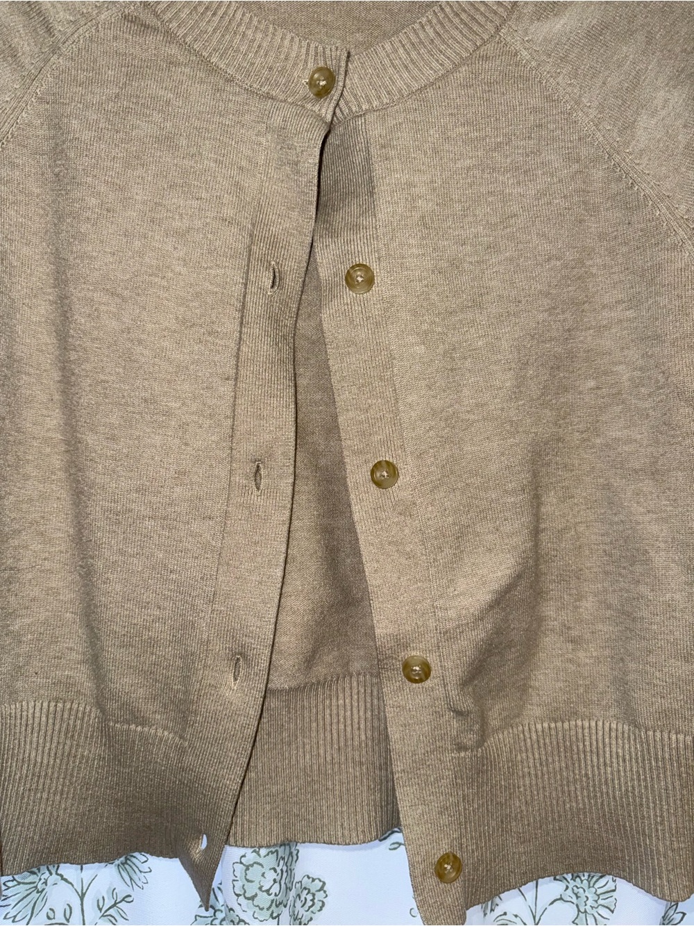 Essentials Tan Button-Front Cardigan - Picture 2 of 5